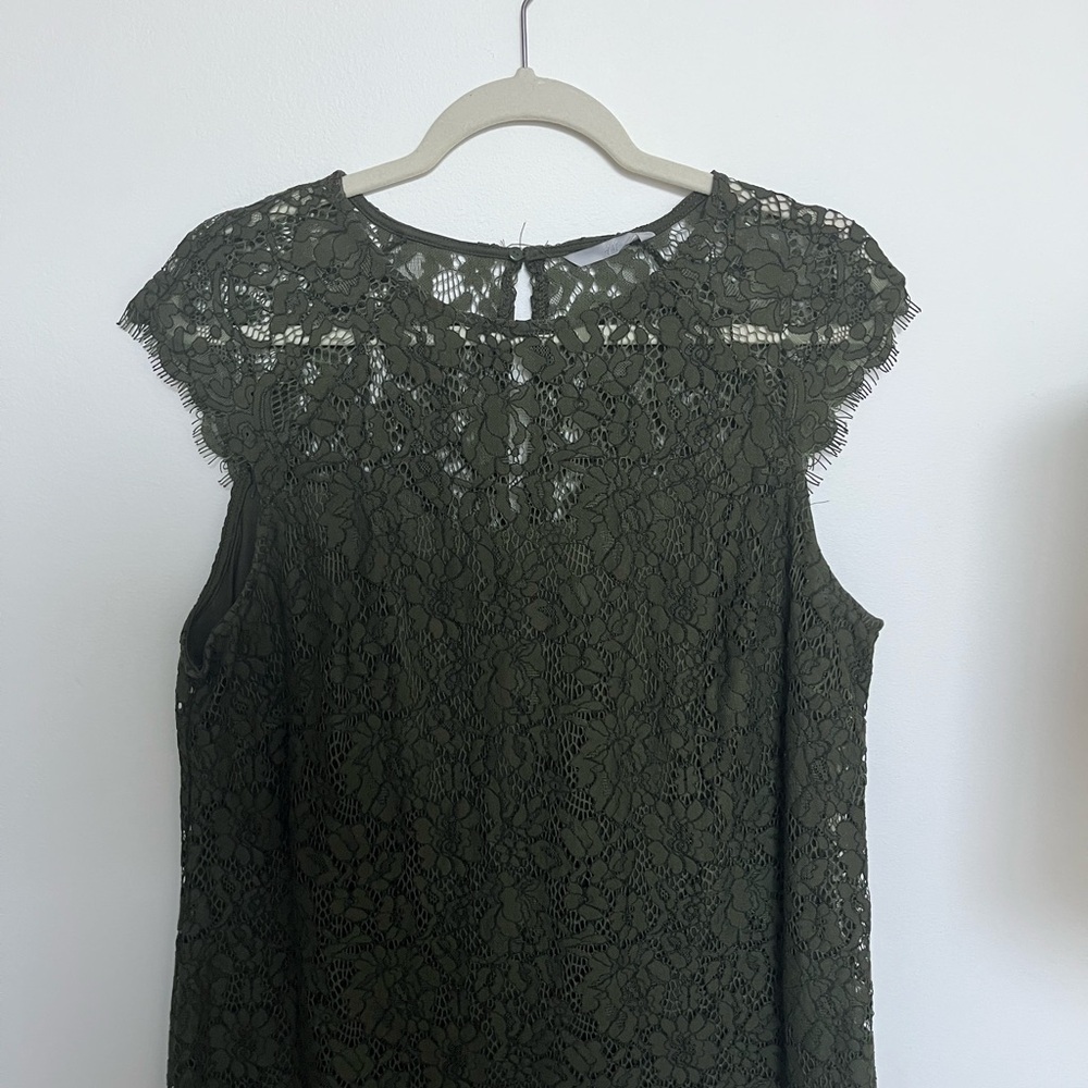 H&M Olive Lace Blouse